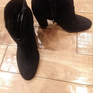 Black suede shoe boots
